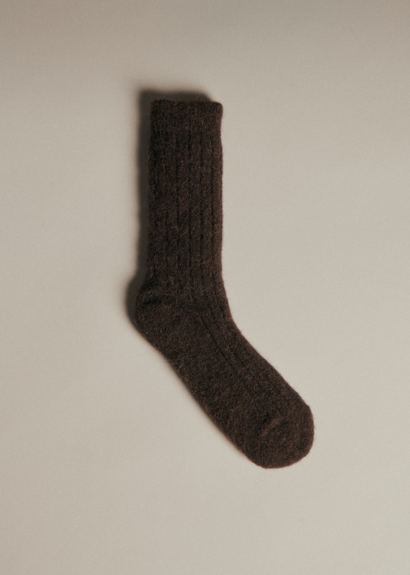 Mina Socks - Glossy Chocolate - Baby Alpaca - Sézane