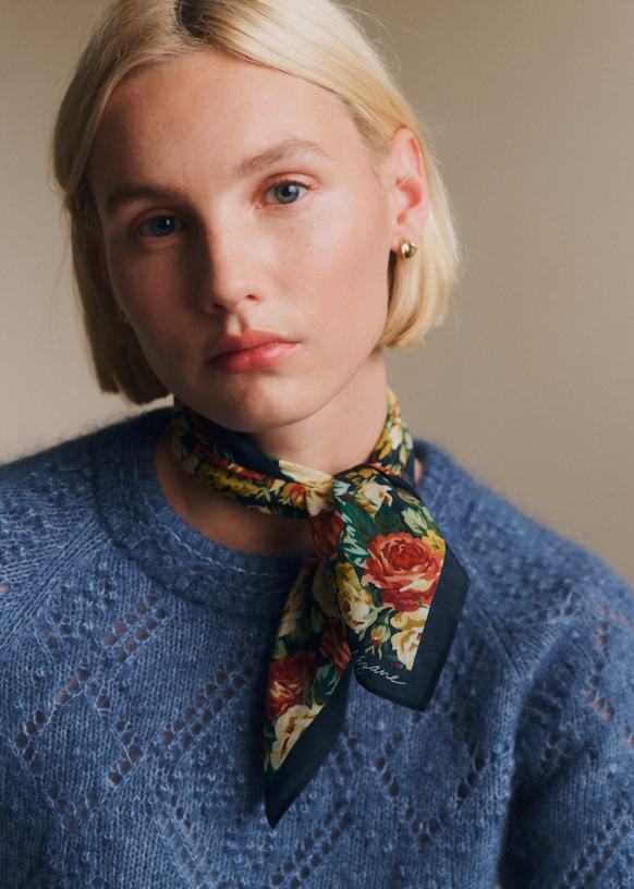 Cleopatra Scarf - Alicante Blue - Silk - Octobre Éditions