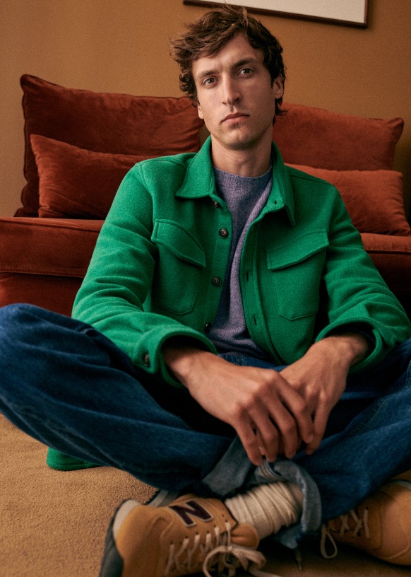 Wood シャツ - メランジグレー - ウール - Sézane