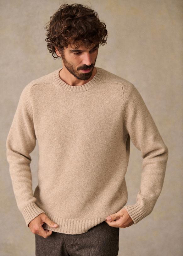Fergus Sweater Beige GRS certified recycled wool Octobre Editions