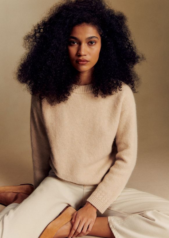 Sezane Amiel セーター アルパカ ニット 厚手 ベージュ セザンヌ Amiel Jumper - Vanilla - Baby Alpaca - Sézane