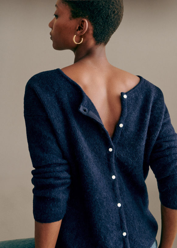 Gaspard Cardigan - Black - Super kid mohair - Sézane