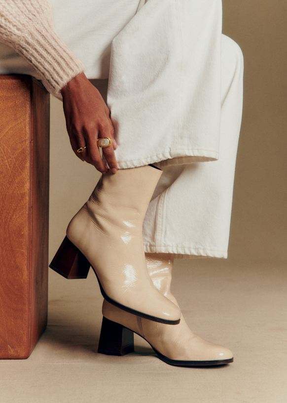 【未使用級】✨25cm オールセインツ サイドジップブーツ 白 レザー アキレス・ソルボ N 516 オフホワイト｜ミニマル レザーサイドゴアブーツ