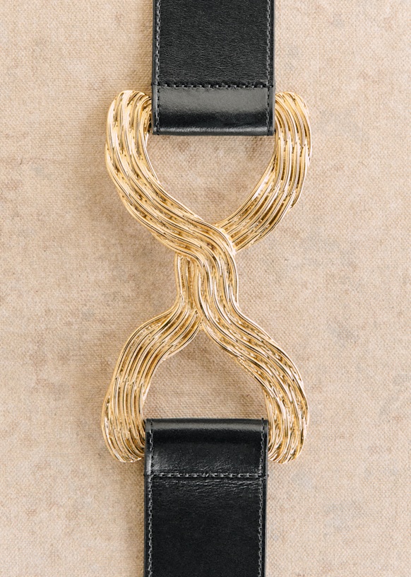 Jim Belt - Glossy Black - Bovine leather - Sézane