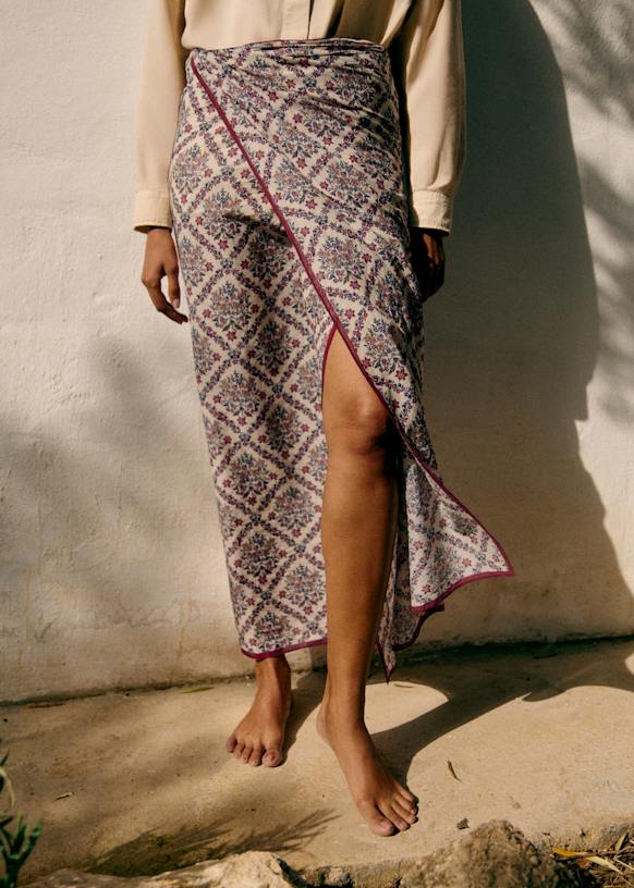 Winston XL Scarf - Sézane x Holiday - Jalna Print - Organic Cotton