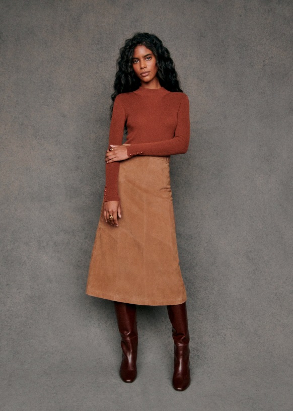 Gray skirt suede best sale