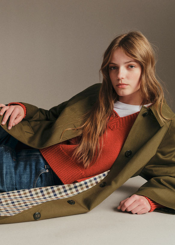 Clyde Coat - Dark Green - Organic Cotton - Sézane