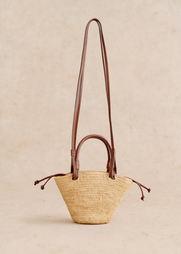 Justine Mini Basket - Black Raffia - Raffia - Sézane 