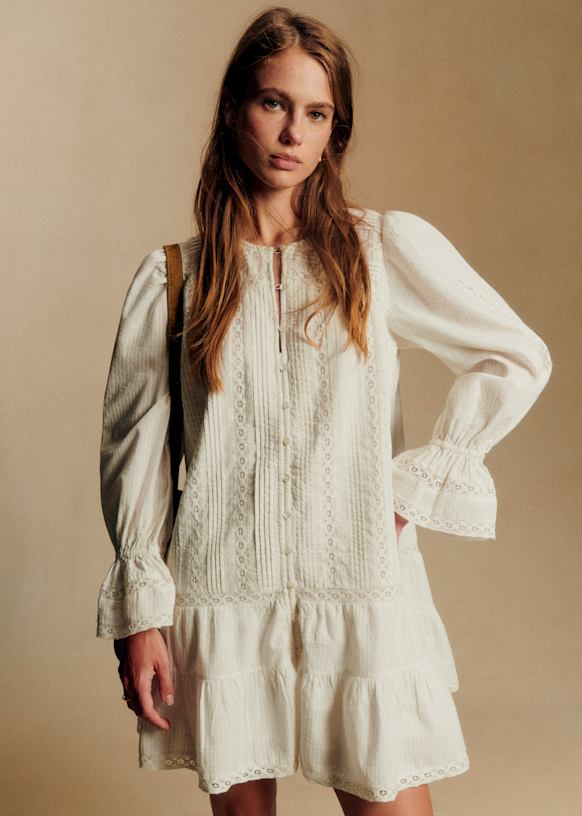 Abigail Dress - Ecru - Organic Cotton - Sézane