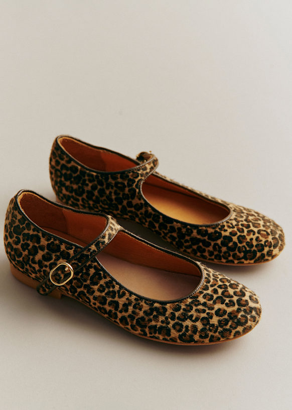 【Deuxieme Classe】BALDAN LEOPARD BALLET Leopard spotted calf hair pointed toe ballet flats