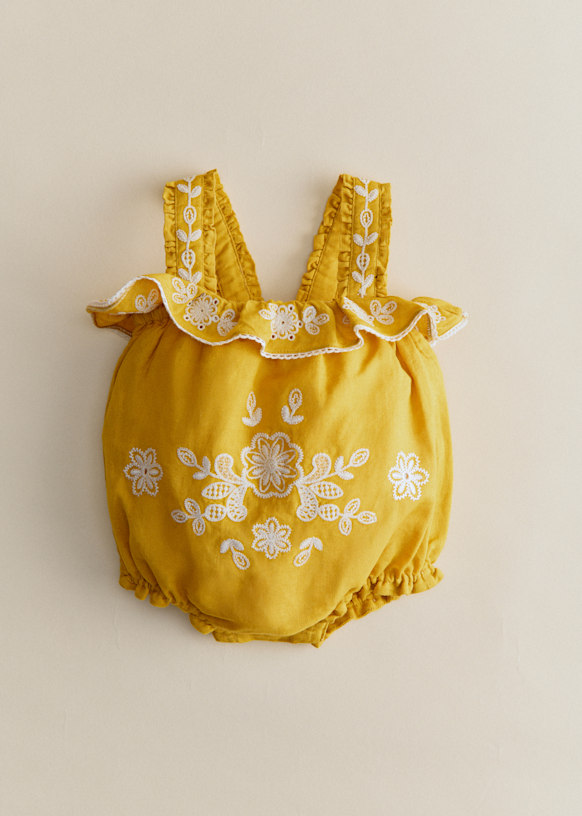 Lolly Romper - Ochre - Organic cotton - textile made from organic