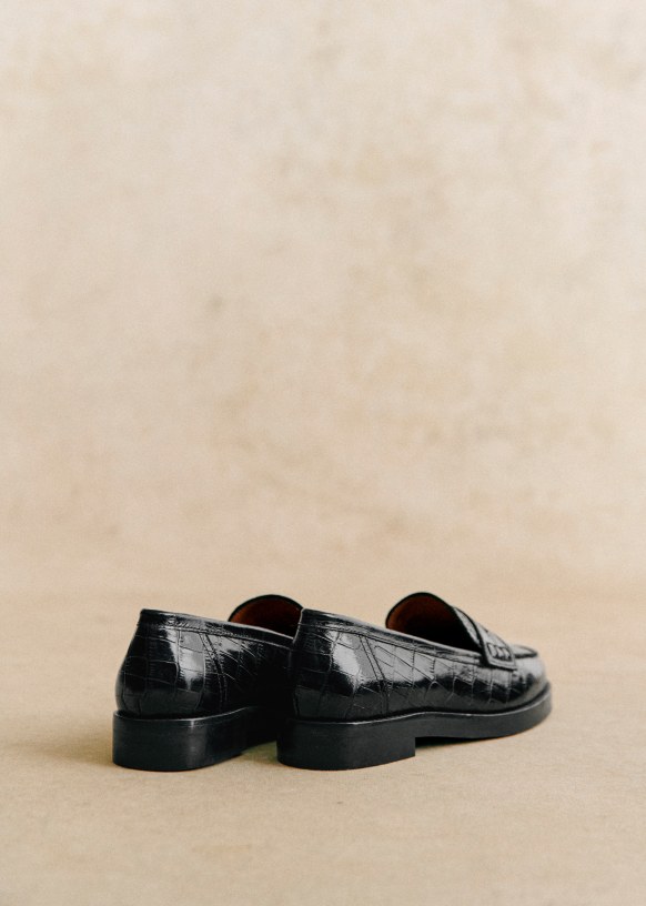 Croc print loafers shop