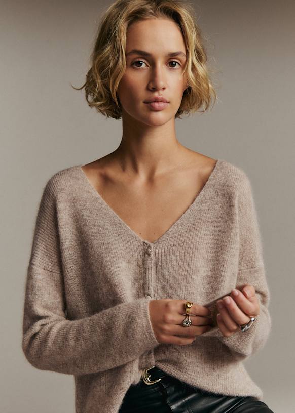 Barry Cardigan - Light Beige - Super kid mohair - Sézane