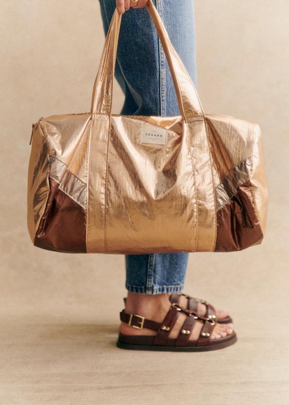 Sezane セザンヌ ボーリングバッグ ブラウン Metalized bowling bag - Pink Champagne / Champagne / Golden