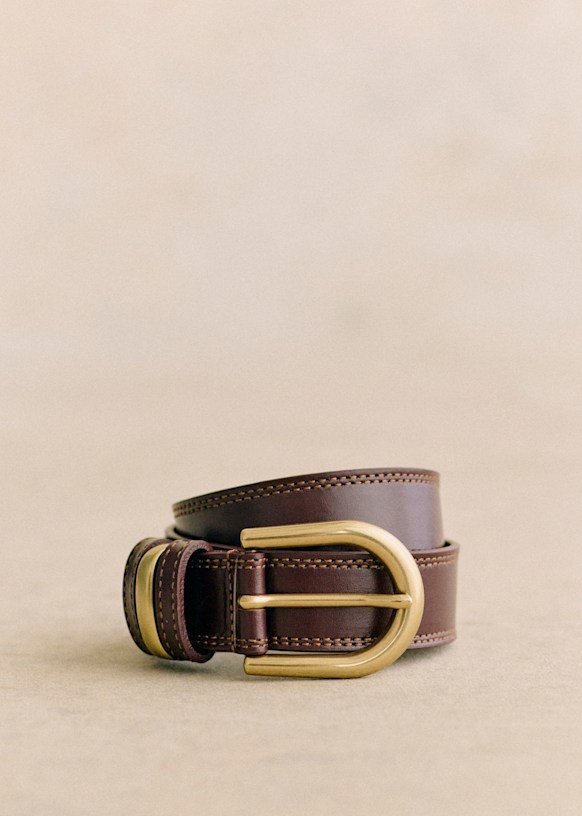 Ceinture Taylor Cuir Naturel Heritage Cuir lisse bovin tannage vegetal Sezane