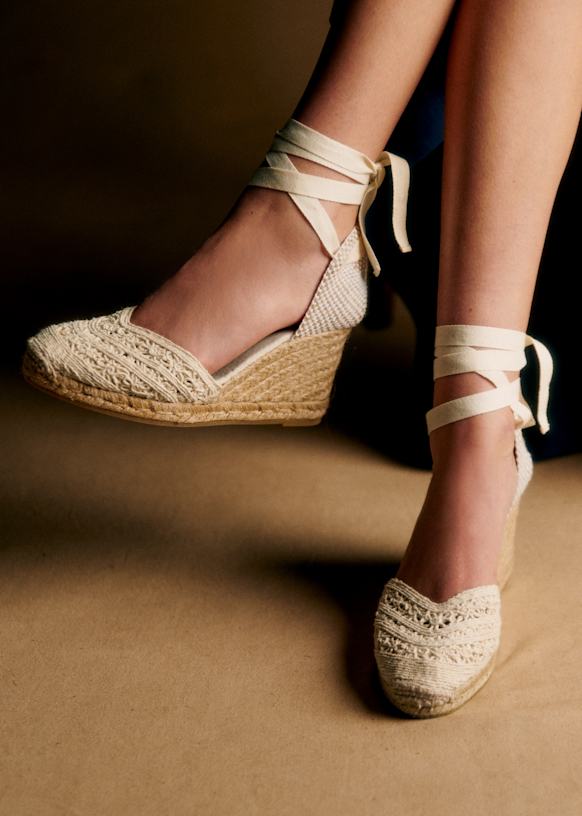 Diane Espadrilles - Black Canvas - Cotton fabric - Sézane