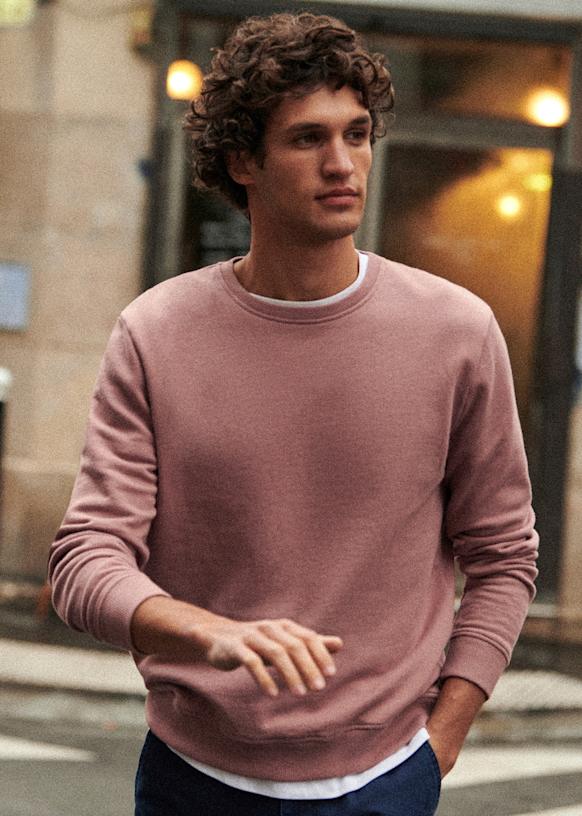 Sweatshirt Jaylen Vieux Rose Coton biologique textile
