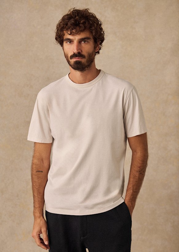 Heston T Shirt Ecru Cotton Sezane