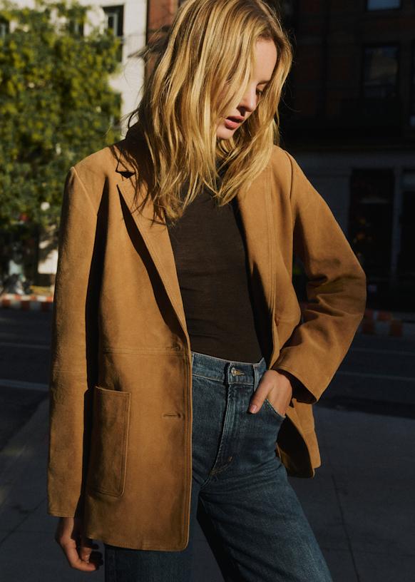 Alphee Jacket - Honey - Goat leather - Sézane