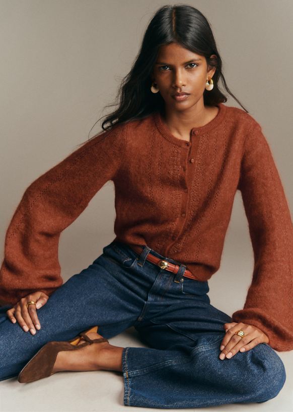 Lucile Cardigan - Deep Amber - Kid mohair - Sézane