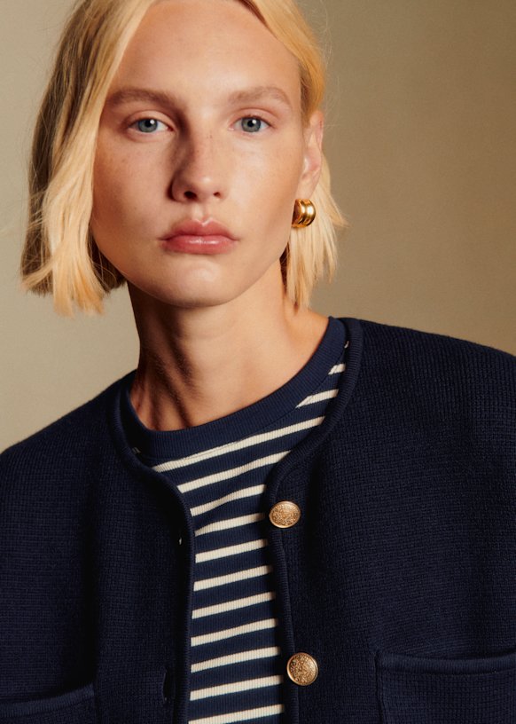 Jules カーディガン - ネイビー - メリノウール - Sézane