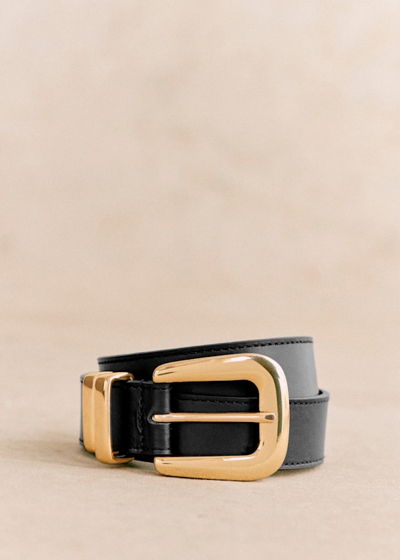 Oria Belt Brown Python Print Bovine leather Sezane