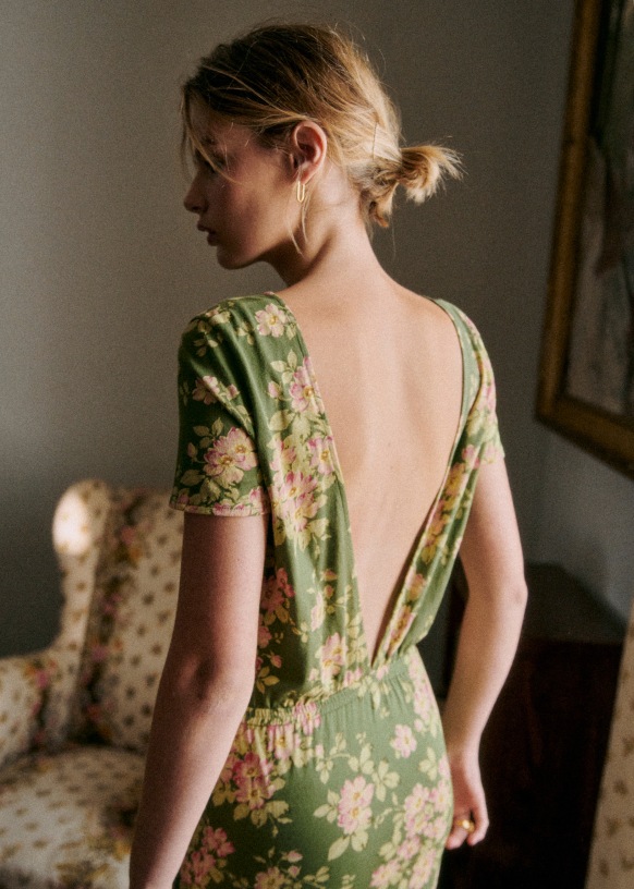 Robe Luce - Bouquet Vert - Coton biologique - textile biologique - Sézane
