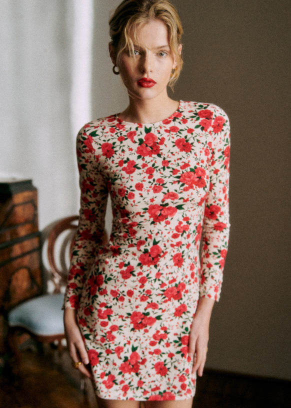 Sezane robe rose top