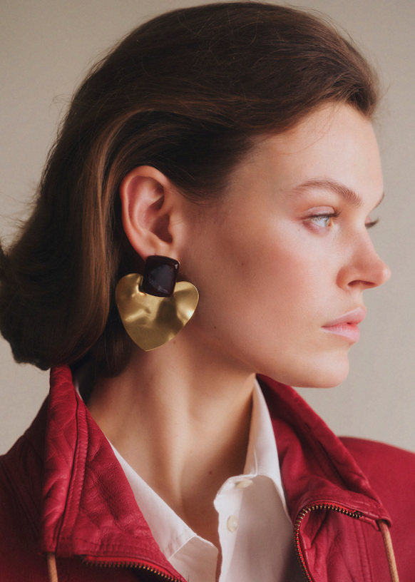 Clémentine ピアス - ゴールデンブラウン - 樹脂 - Sézane