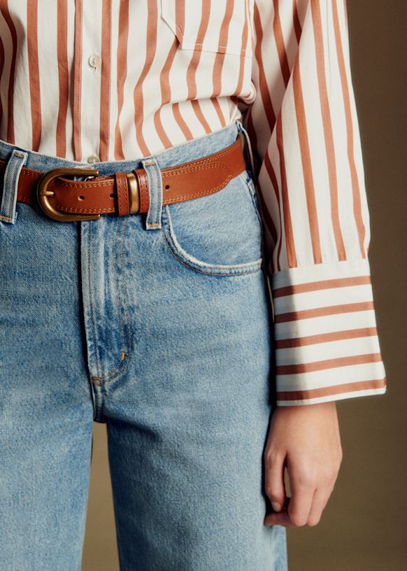 極美品　Sezane 革ベルト Taylor Belt - Smooth Black Heritage - Vegetable-tanned