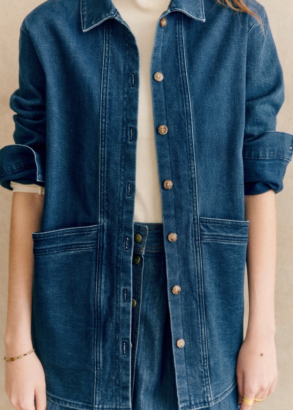 Veste Will Kaki Coton biologique textile a base de fibres biologiques Sezane