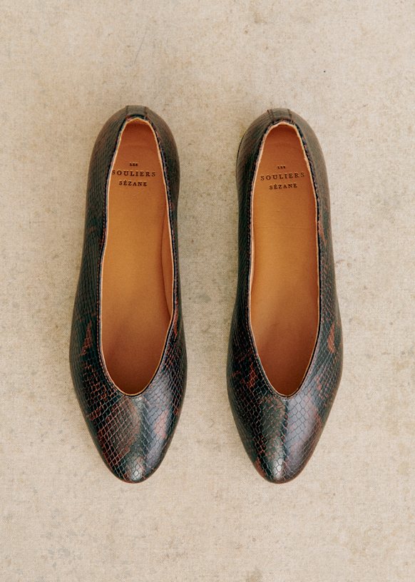 【セザンヌ】Matilda バレリーナ Matilda Ballerinas - Black - Suede goatskin leather - Sézane
