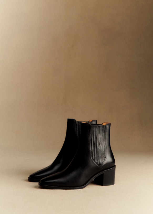 Johanne Ankle Boots - Taupe - Bovine leather - Sézane