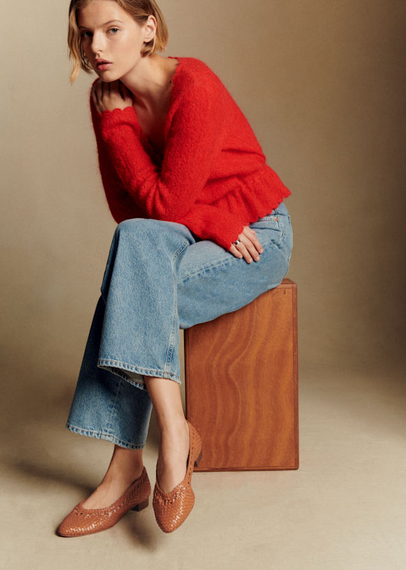 Anya Low Ballerinas - Smooth Camel Braided - Vegetable-tanned