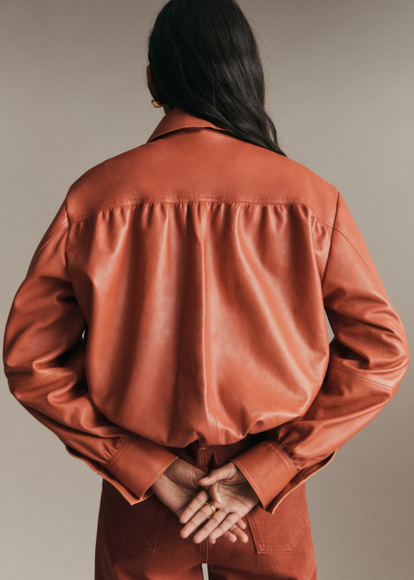 Antonio Jacket - Spice - Lamb leather - Sézane