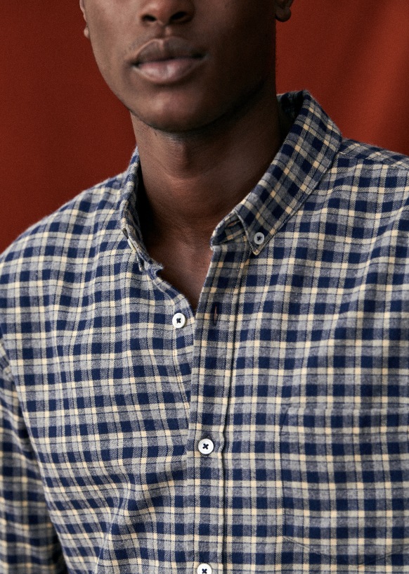 Chemise carreaux en flanelle Bleu marine - Algérie