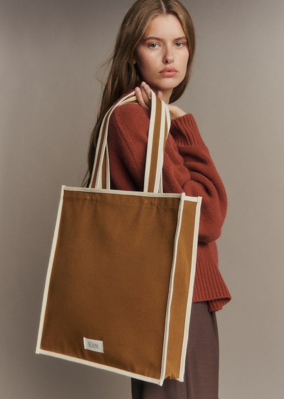 Tote - Gold - GRS-certified recycled cotton - Sézane