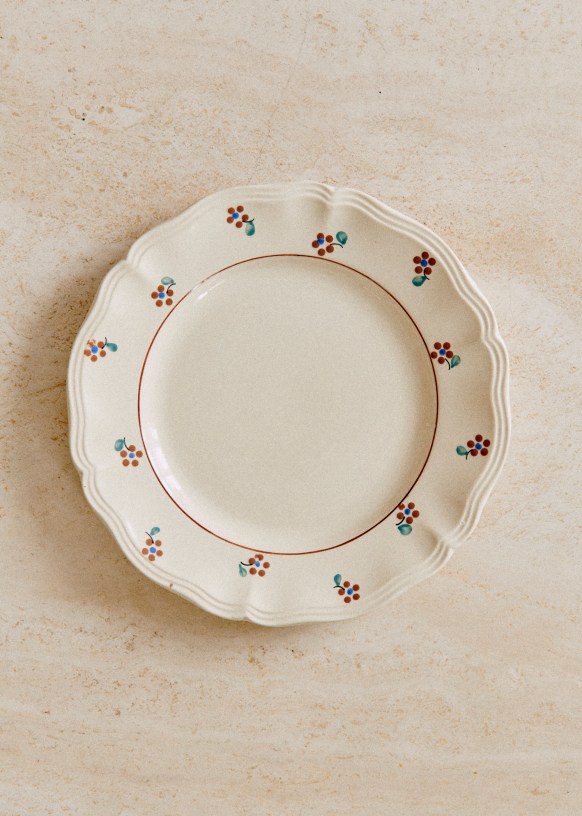 Lot35 De 6 Petites Assiettes Plates Vintage décor floral D19