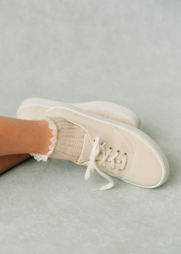 Matteo Trainers - Ecru Canvas - Cotton - Sézane
