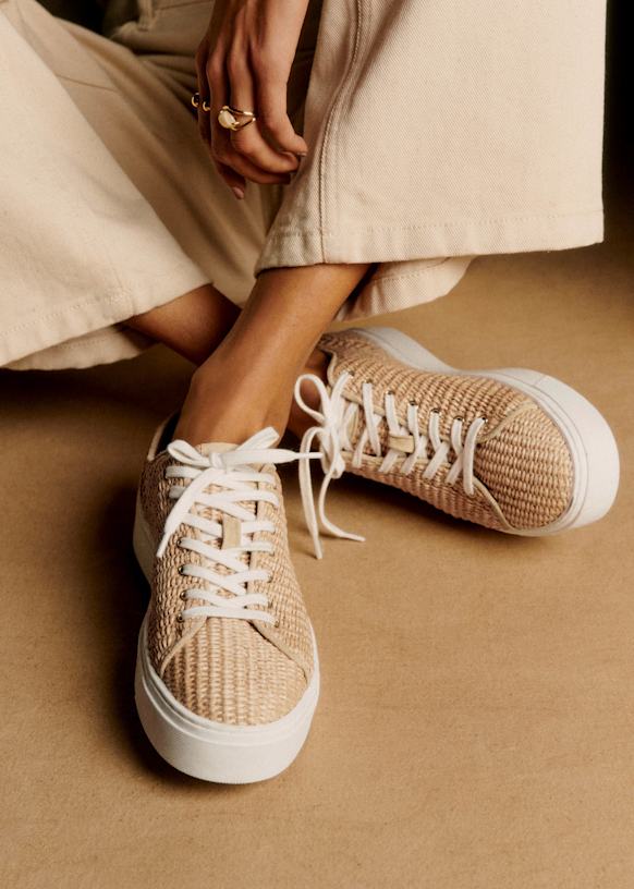 Maël Trainers - Woven Straw - Raffia - Sézane