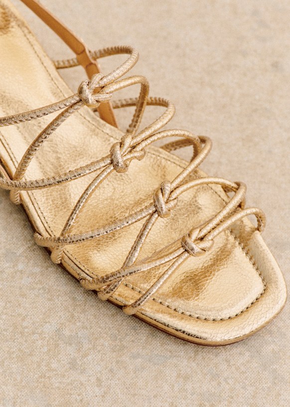 Dull gold sandals store