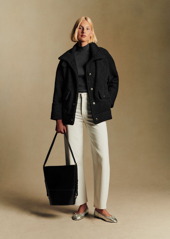 Léo Coat - Black - Virgin wool - Octobre Éditions