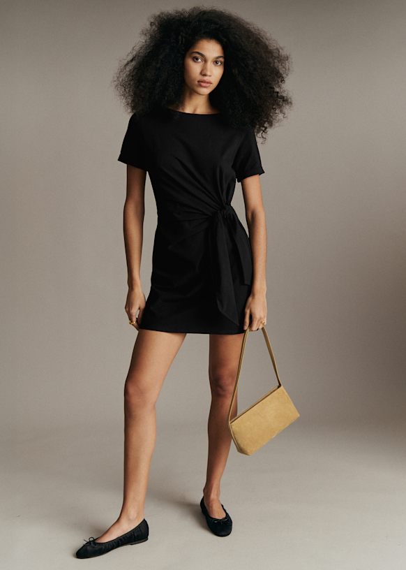 Pippa Short Dress - Black - Organic cotton - textile made from organic fibers