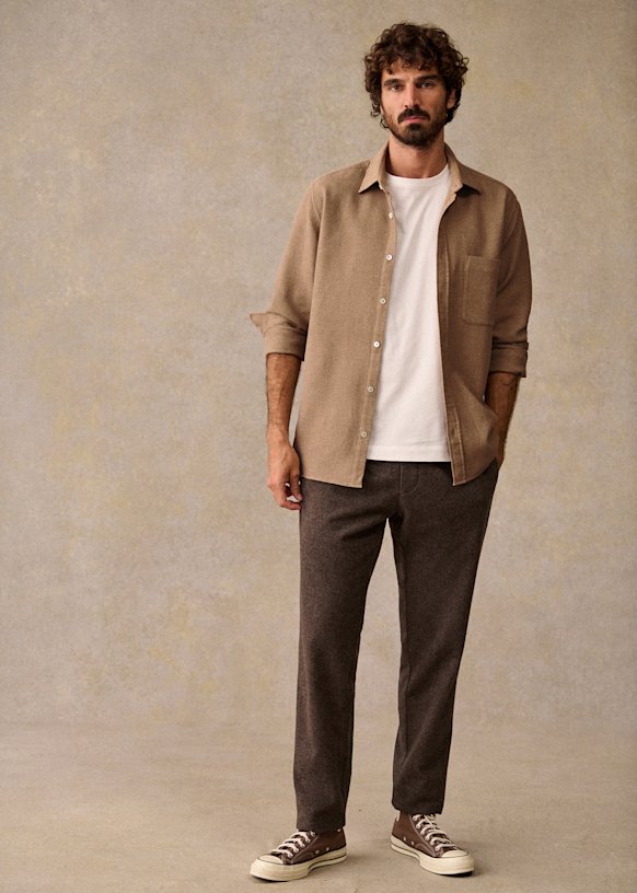 Charcoal Wool Blend Trousers main image 1