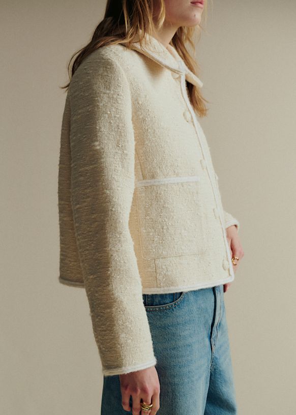 ACHILLE Jacket - Ecru - Organic cotton - textile made from organic