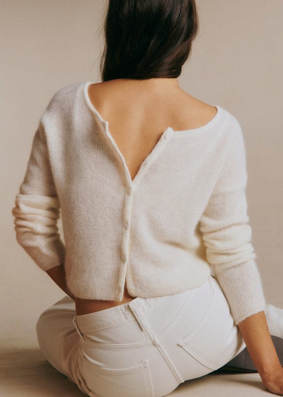 Gaspard Crop Cardigan - Carmine Red - Super kid mohair - Sézane