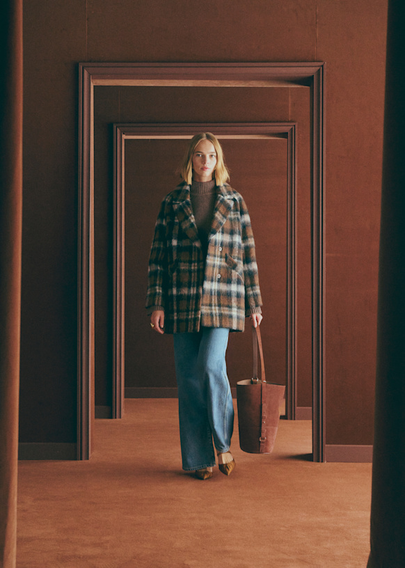 Ander Coat - Mottled Grey - Wool - Sézane