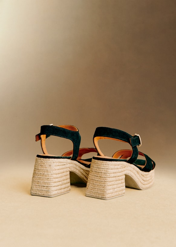 Manon エスパドリーユ - ブラック - スプリットカウハイドレザー - Sézane