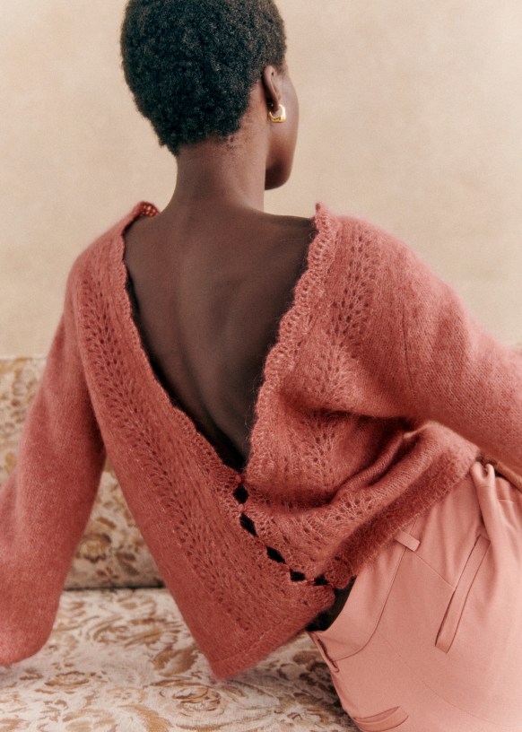 Sezane pink sweater on sale