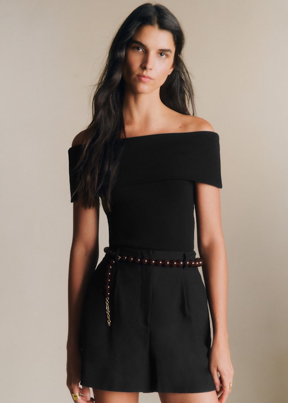 Edward Shorts - Black - Viscose ECOVERO™ LENZING™ - Sézane